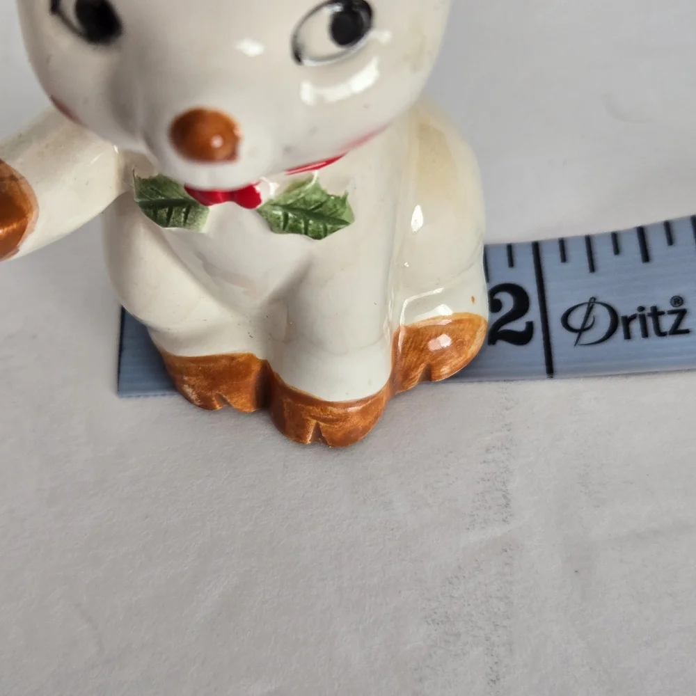 Vintage Christmas Baby Reindeer Salt & Pepper Shakers Made in Japan